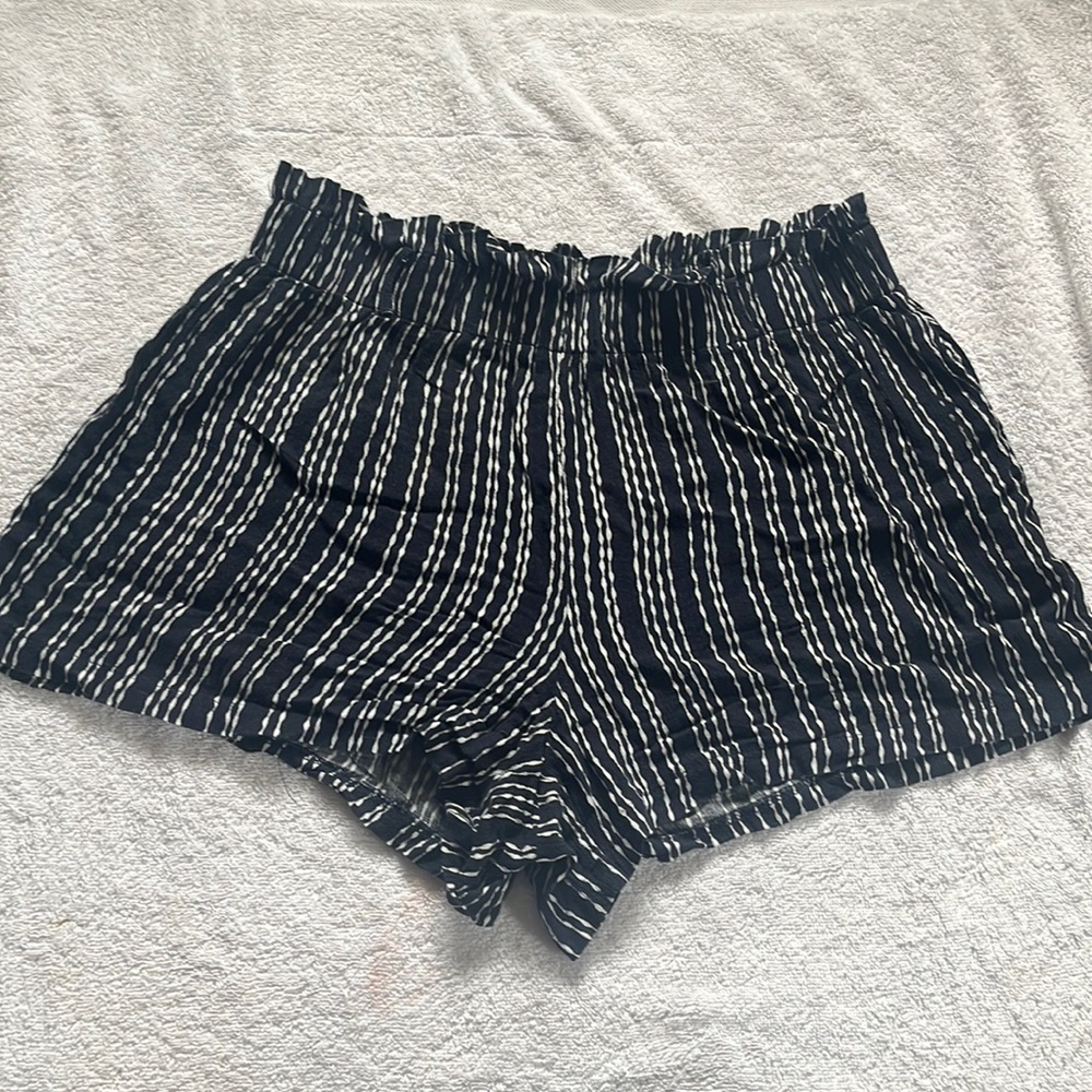 Corli Navy Striped Paperbag Shorts- Shop Priceless